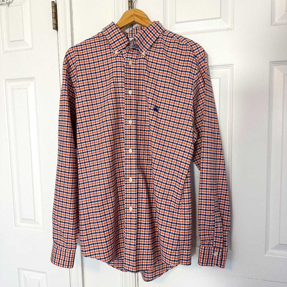 Like new Brooks Brothers Regent Non-Iron Oxford Button-Down Collard Gingham Shir
